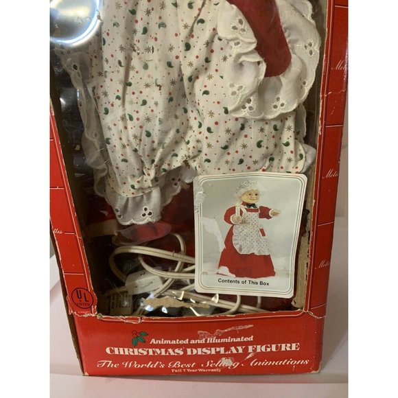 Vintage Animated‎ Mrs SANTA CLAUS Lighted TELCO Motion-ettes Original Box scary - Picture 2 of 11